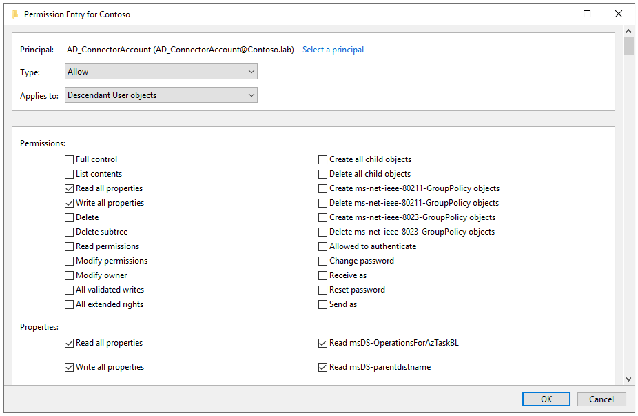 ADUC - User - security - permissions