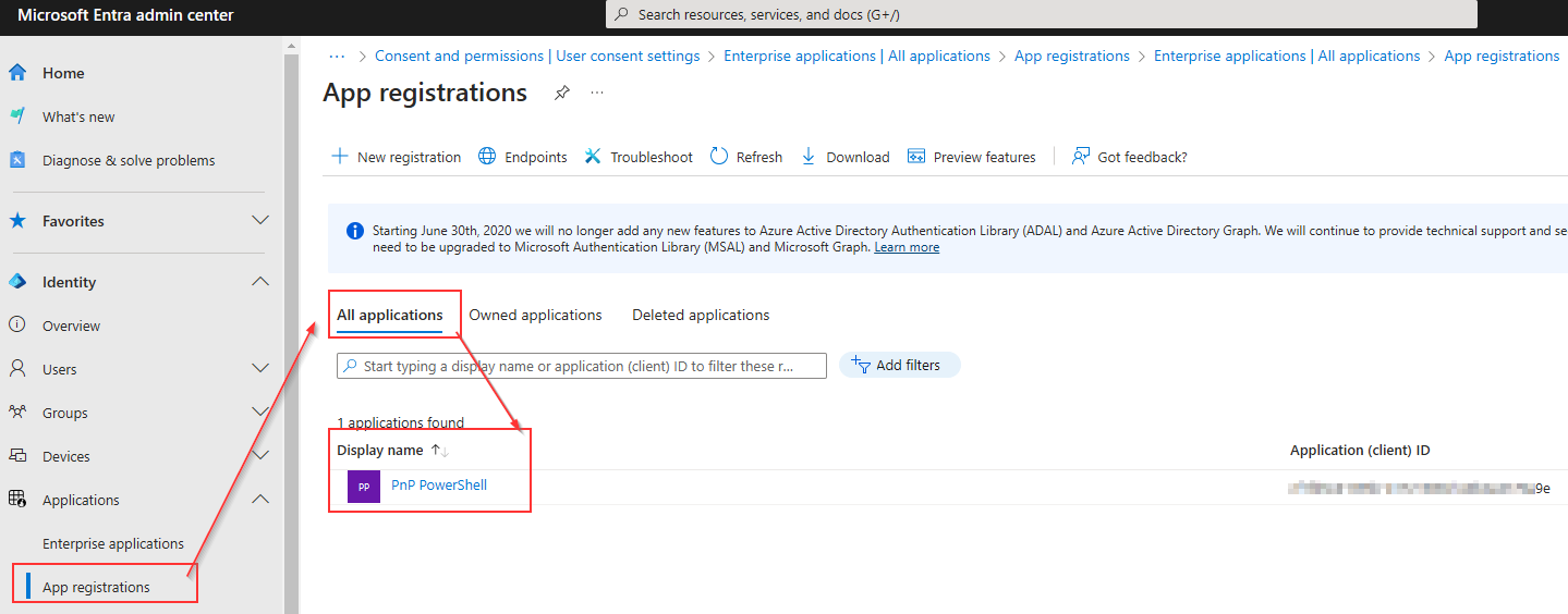 PnP Powershell Entra ID registred App